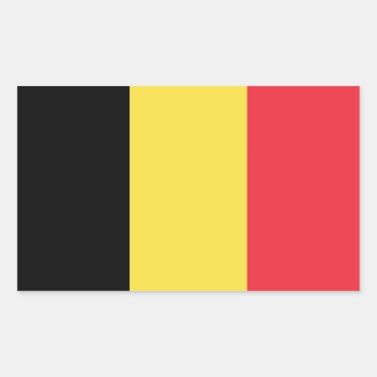 ベルギー国旗のシール 長方形シール (正面)