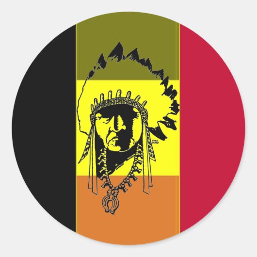 ベルギー国旗のストライプのインディアンシール ラウンドシール (正面)