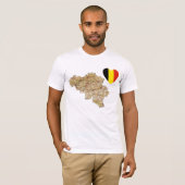 ベルギー国旗のハートと地図Tシャツ Tシャツ (正面フル)