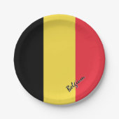 ベルギー国旗のプレート、パーティー、スポーツ、ベルギー ペーパープレート (正面)