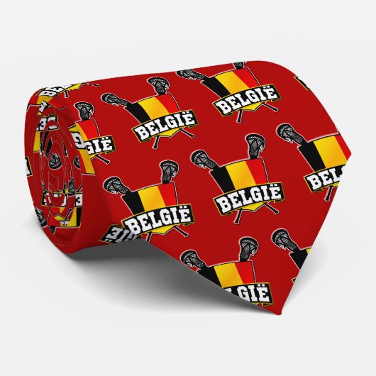 ベルギー国旗のラクロスのロゴタイ ネクタイ (ロール)