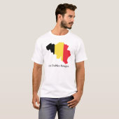 ベルギー国旗の地図レディーブルルージュTシャツ Tシャツ (正面フル)