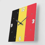 ベルギー国旗の愛国心 スクエア壁時計 (傾斜)