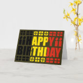 ベルギー国旗の誕生日カード カード (黄色い花)