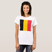 ベルギー国旗を持つ女性Tシャツ Tシャツ (正面フル)