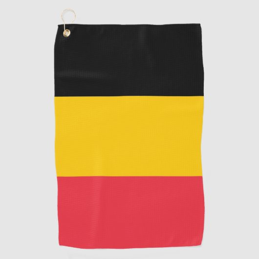 ベルギー国旗を掲げたゴルフタオル ゴルフタオル (正面)