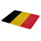 ベルギー国旗を掲げた小さなガラス板 カッティングボード (角)