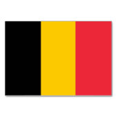 ベルギー国旗を掲げた愛国的なテーブルカード テーブルナンバー (裏面)