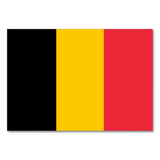 ベルギー国旗を掲げた愛国的なテーブルカード テーブルナンバー (正面)