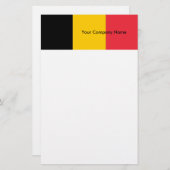 ベルギー国旗を掲げた文房具 便箋 (正面/裏面)