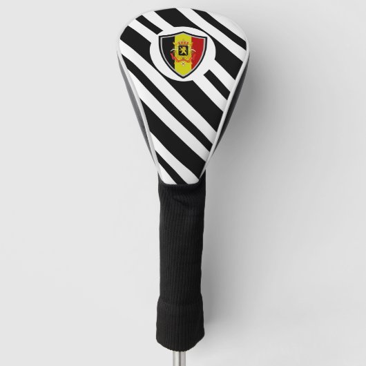 ベルギー国旗を掲げた武器 ゴルフヘッドカバー (正面)