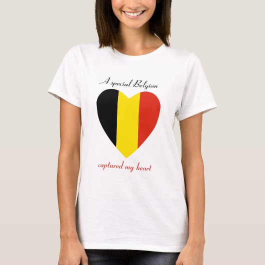 ベルギー国旗スウィートハートTシャツ Tシャツ (正面)