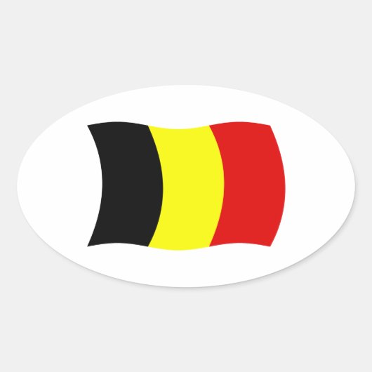 ベルギー国旗ステッカー 楕円形シール (正面)