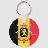 ベルギー国旗、エンブレム&ベルギーの休日/スポーツ キーホルダー (裏面)