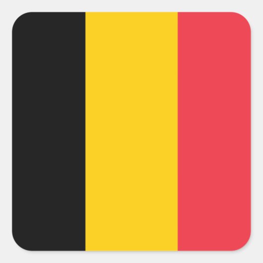 ベルギー国旗 スクエアシール (正面)