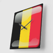 ベルギー国旗 スクエア壁時計 (傾斜)