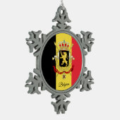 ベルギー国旗 スノーフレークピューターオーナメント (左)