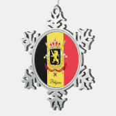 ベルギー国旗 スノーフレークピューターオーナメント (右)