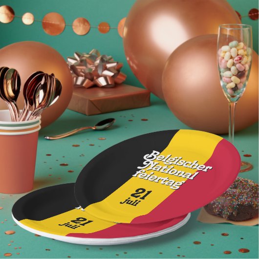 ベルギー国旗 ペーパープレート (複数)