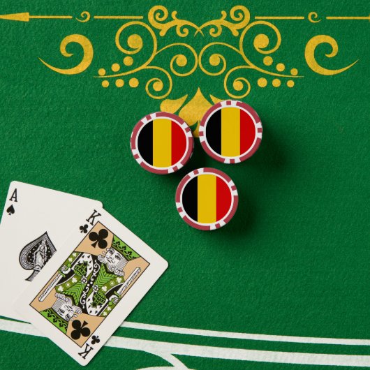 ベルギー国旗 ポーカーチップ (ポーカーテーブル (スタック))