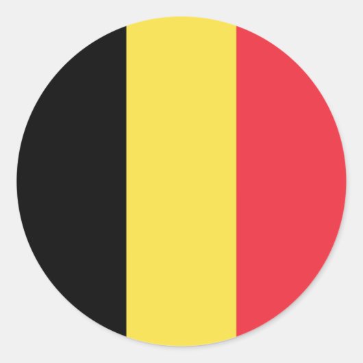 ベルギー国旗 ラウンドシール (正面)