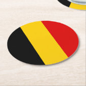 ベルギー国旗 ラウンドペーパーコースター (アングル)