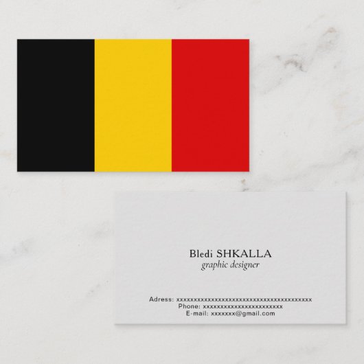 ベルギー国旗 名刺 (正面/裏面)