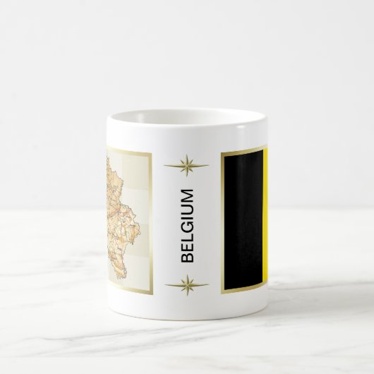 ベルギー国旗+地図マグカップ コーヒーマグカップ (中央)