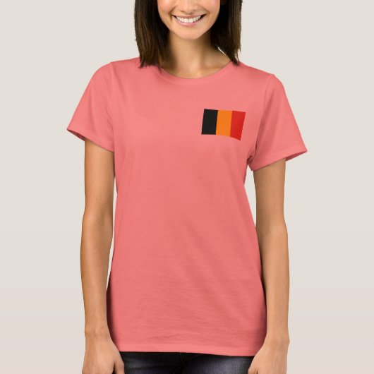ベルギー国旗+地図Tシャツ Tシャツ (正面)
