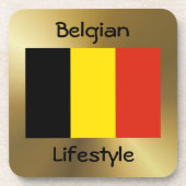 ベルギー国旗+文字コースター コースター (正面)