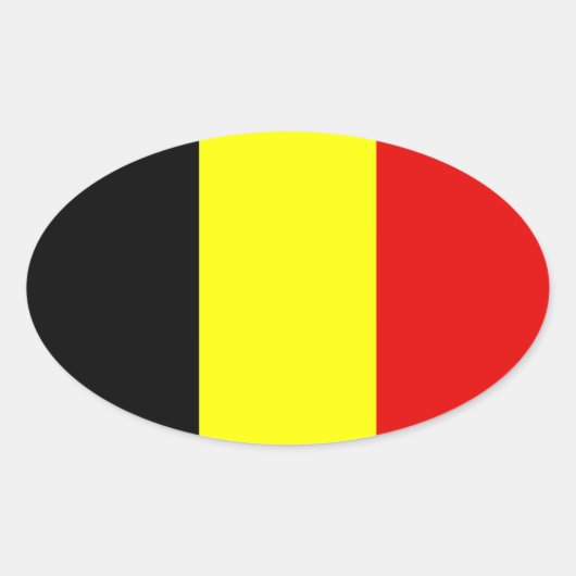 ベルギー国旗 楕円形シール (正面)