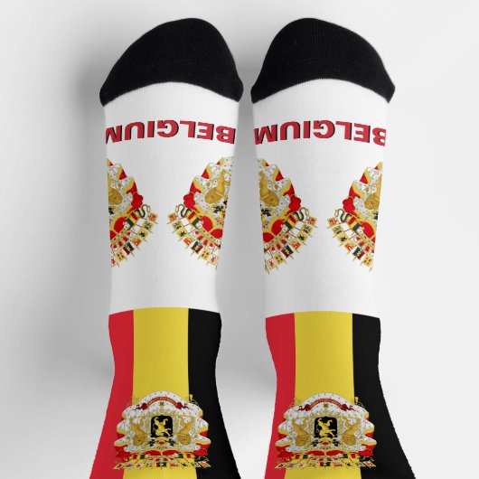 ベルギー愛国心地球に優しのあるベルギー国旗のソックス ソックス (上部)