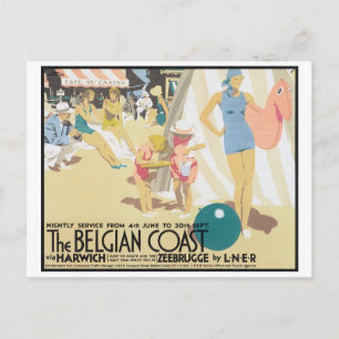 ベルギー沿岸旅行のポスター ポストカード
