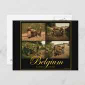 ベルギー犬カート牛乳の販売者ヴィンテージイメージ ポストカード (正面/裏面)