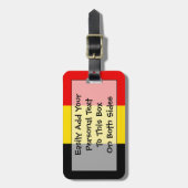 ベルギー簡単ID個人用フラグ ラゲッジタグ (正面縦)