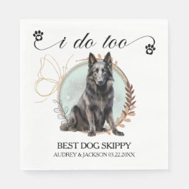 ベルギー結婚のシープドッグのナプキンと犬の写真 スタンダードランチョンナプキン