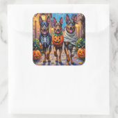 ベルギー羊飼い犬のトリックまたはトリートハロウィーン スクエアシール (バッグ)