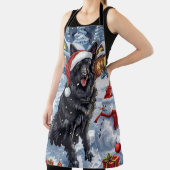 ベルギー羊飼い犬の冬ワンダーランドクリスマス エプロン (インサイチュ)