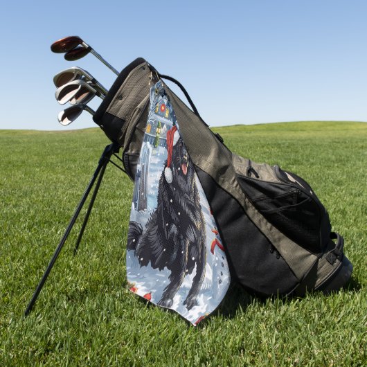 ベルギー羊飼い犬の冬ワンダーランドクリスマス ゴルフタオル (グリーン)