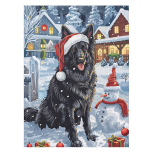 ベルギー羊飼い犬の冬ワンダーランドクリスマス テーブルクロス