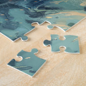 ベルギー羊飼い犬オートバイクリスマスに乗る ジグソーパズル (側面)