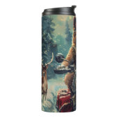 ベルギー羊飼い犬オートバイクリスマスに乗る タンブラー (回転左)