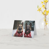 ベルギー羊飼い犬クリスマスカード カード (黄色い花)