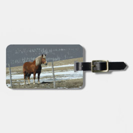 ベルギー荷車を引く馬のパドック荷物タグ ラゲッジタグ