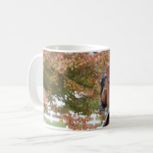 ベルギー荷車を引く馬の馬用マグ コーヒーマグカップ (正面左)