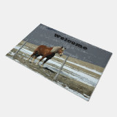 ベルギー荷車を引く馬インパドックウェルカムドアマット ドアマット (アングル)