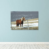 ベルギー荷車を引く馬インパドックキャンバスアート キャンバスプリント (インサイチュ (ウッドフロア))