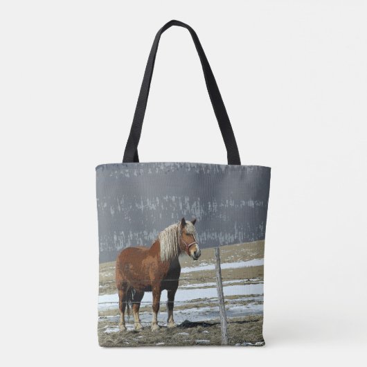 ベルギー荷車を引く馬インパドックトートバッグ トートバッグ (裏面)