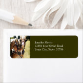 ベルギー荷車を引く馬2頭 ラベル (インサイチュ)