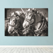 ベルギー荷車を引く馬 キャンバスプリント (インサイチュ (ウッドフロア))